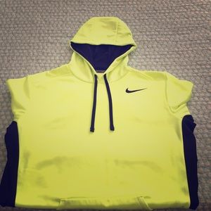 Neon yellow NIKE THERMA-FIT hoodie